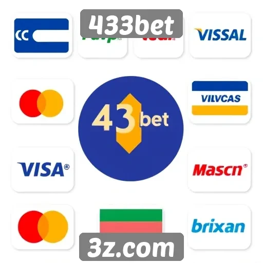 Métodos de pagamento variados no 433bet